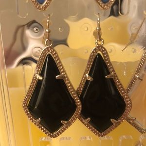 Kendra scott Alex Gold Drop Earrings Black Opaque